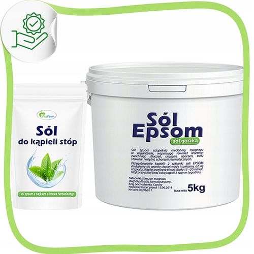 Sól Epsom 5kg plus Sól Epsom z olejkiem herbacianym zestaw do kąpieli na Arena.pl