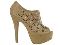 Beżowe ażurowe sandały damskie zabudowane 39