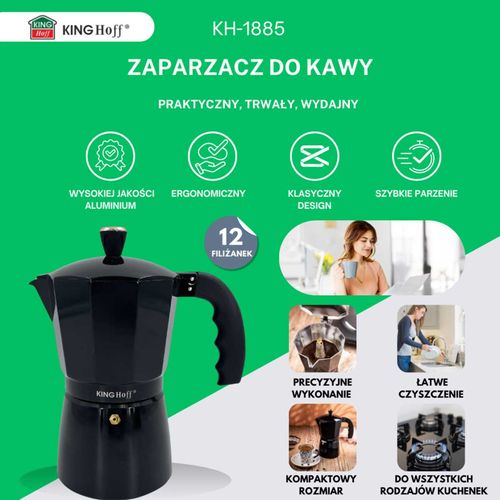kawiarka zaparzacz do kawy 600ml kinghoff kh-1885 indukcja na Arena.pl
