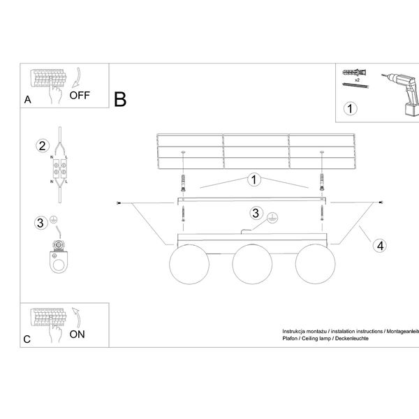 Plafon YOLI 3 biały zdjęcie 7