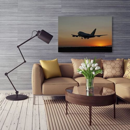 Obraz na płótnie - Canvas, Samolot w nocy 80x60 na Arena.pl