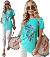 Luźna BLUZKA DAMSKA tunika na lato krótki rękaw