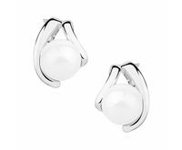 ELEGANCKIE RODOWANE SREBRNE KOLCZYKI WKRĘTKI ŁEZKI KROPLE PERŁY PEREŁKI