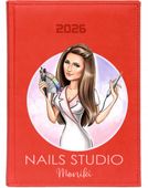 KALENDARZ A6 2026 TYGODNNIOWY terminarz z nadrukiem NAILS STUDIO + imię