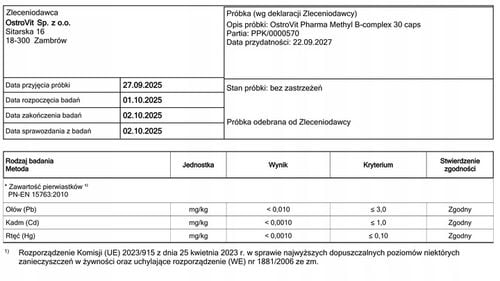 OstroVit Pharma METYLOWANA WITAMINA B-Complex 30 kaps na Arena.pl