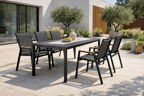 Stół ogrodowy 130x70 ALLEN-ST polywood czarny balkon taras na Arena.pl