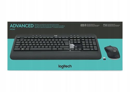 Zestaw Logitech MK540 Bezprzewodowy Klawiatura i Mysz QWERTY czarny na Arena.pl