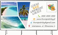 BANER REKLAMOWY 300x150cm oczkowany projekt w cenie biuro podróży