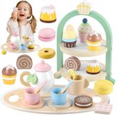 DREWNIANY ZESTAW DO HERBATY Serwis herbaciany CE