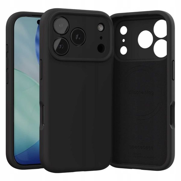 Spacecase Silicone Mag Iphone 17 Pro Max Black zdjęcie 4