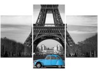 90X60CM OBRAZ BŁĘKITNE AUTKO