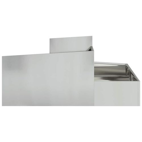 Doniczka ogrodowa Srebrny 100 x 100 x 50 cm Stal galwanizowana na Arena.pl