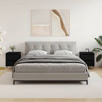 Szafki nocne, 2 szt., czarne, 40x35x50 cm