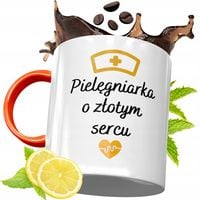 Kubek Pomarańczowy Dla Pielęgniarki Na Prezent Z Nadrukiem Ze Zdjęciem