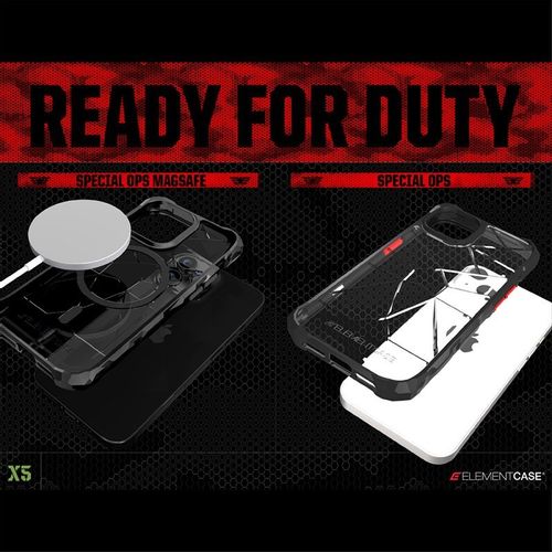 Element Case Special Ops X5 - Pancerne etui iPhone 14 (Mil-Spec Drop Protection) (Clear/Black) na Arena.pl