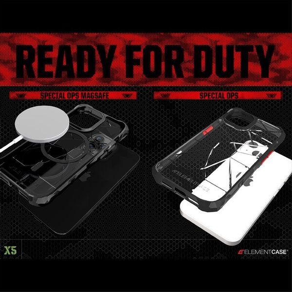 Element Case Special Ops X5 - Pancerne etui iPhone 14 (Mil-Spec Drop Protection) (Clear/Black) zdjęcie 2