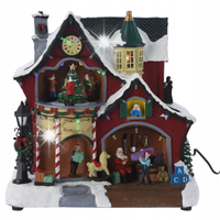 RUCHOMA SCENKA ŚWIĄTECZNA SIEDZIBA MIKOŁAJA POLYRESIN 26,5X16,5X27,5CM LED