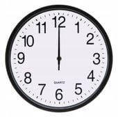 ZEGAR ŚCIENNY 25cm Cichy Płynna Praca DUŻE Cyfry CZARNY 2315