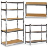 Regał metalowy magazynowy 183 x 90 x 40 cm Humberg HR-853 srebrny