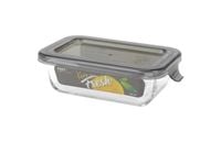 Pojemnik szklany żaroodporny prostokątny z pokrywką do żywności KEEP IT FRESH 180ml szary