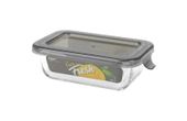 Pojemnik szklany żaroodporny prostokątny z pokrywką do żywności KEEP IT FRESH 180ml szary