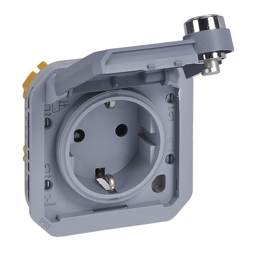 Nowe Plexo - Gniazdo Schuko 2P+Z na klucz zaciski automatyczne, mechanizm 16A-250V~ - szare - Legrand 069574L na Arena.pl