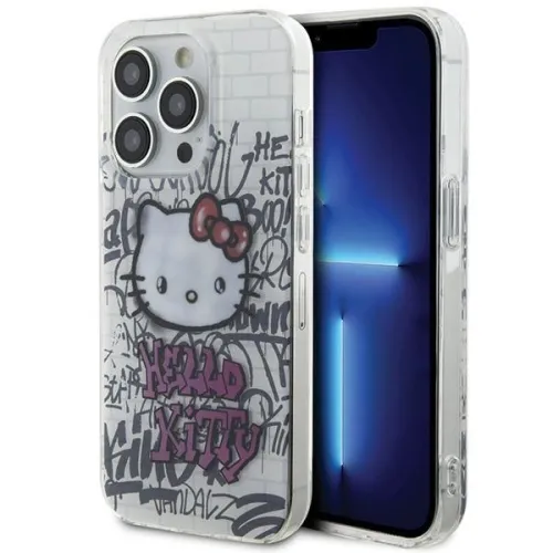 Etui Hello Kitty IML Kitty On Bricks Graffiti na iPhone 15 Pro - białe na Arena.pl