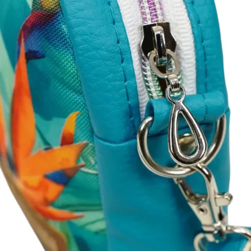 Mini Torebka Box z Motywem Egzotycznych Liści i Pomarańczowego Kwiatu na Arena.pl