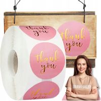 Naklejki Etykiety Thank You 1000 Szt Ozdobne Dekoracyjne Okrągłe Dziękuję