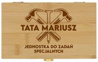 SKRZYNKA Z NARZĘDZIAMI prezent DLA TATY twój tekst GRAWER z imieniem