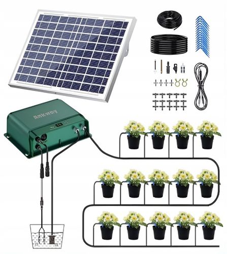 Solarny system nawadniania kropelkowego IC006 do ogrodu do 50 roślin na Arena.pl