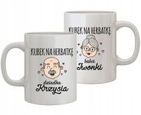 ZESTAW KUBKÓW DLA DZIADKÓW PREZENT NA DZIEŃ BABCI I DZIADKA KOMPLET 2SZT.