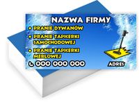 Wizytówki firmowe GOTOWY PROJEKT GRATIS 100 sztuk PRANIE DYWANÓW TAPICERKI