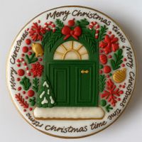 CIASTKO LUKROWANE ŚWIĄTECZNE DRZWI KOŁO NO4 ROZ.S RĘCZNIE ROBIONE