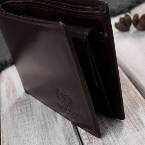 elegancki portfel męski skórzany brązowy z ochroną r na Arena.pl