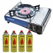 Kuchenka turystyczna gazowa Tiross TS-266 + 4 gazy PIKNIK KAMPING PLENER