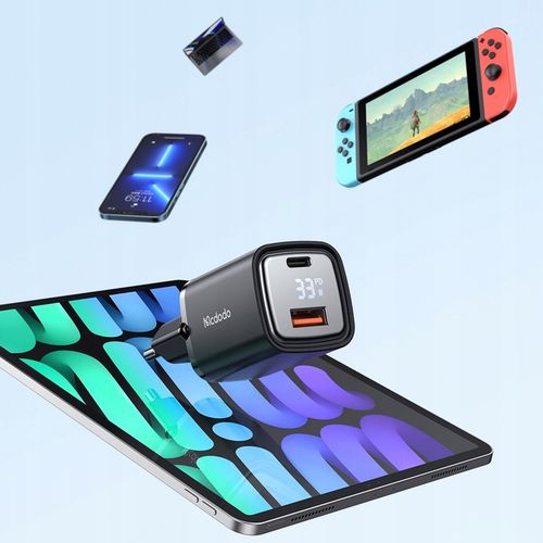 MCDODO SZYBKA ŁADOWARKA SIECIOWA DO TELEFONU 2X USB USB-C GAN 33W MIERNIK na Arena.pl