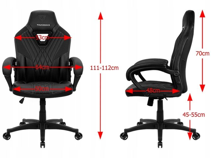 Fotel gamingowy ThunderX3 DC1 czarny biurowy zdjęcie 6