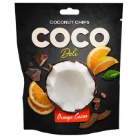 Chipsy Kokosowe o Smaku Pomarańczy i Kakao Coco Deli, 30g