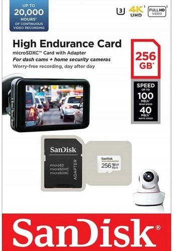 Karta micro SD 256GB SANDISK High Endurance microSDXC 256GB V30 na Arena.pl