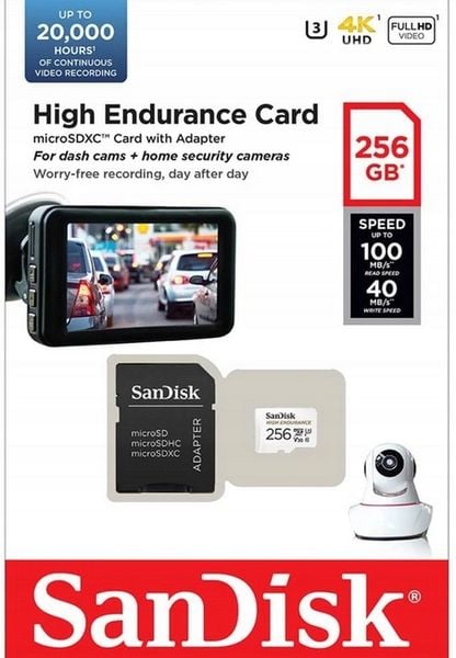 Karta micro SD 256GB SANDISK High Endurance microSDXC 256GB V30 zdjęcie 6