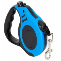 Smycz 5m 15kg automatyczna dla psa taśma z blokadą mocna niebieska