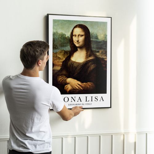 Plakat w ramce mona lisa da vinci 21x30 cm w czarnej ramie na Arena.pl