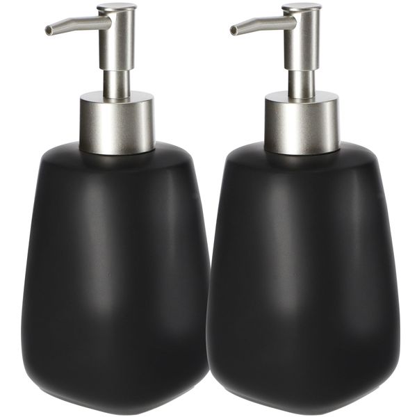 Dozownik Na Mydło Płyn Pojemnik Czarny 2 x 400ml zdjęcie 1