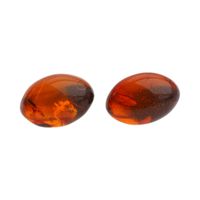 Kolczyki - koniakowy Bursztyn owal i srebro 1