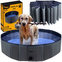 Basen dla Psa Składany Zwierząt Ogrodowy Duży 120x30cm Kojec do Kąpieli XL