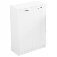 Regał biurowy 2-drzwiowy z półkami słupek szafka stojąca biały loft 108 cm