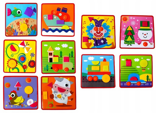 Puzzle geometryczne edukacyjne 36 el. na Arena.pl