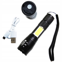 latarka kieszonkowa taktyczna led zoom usb xpe cob  xa047