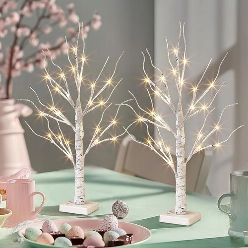 ZESTAW 2 BRZOZOWYCH DEKORACJI LED UNIWERSALNA OZDOBA NA KAŻDĄ PORĘ ROKU na Arena.pl